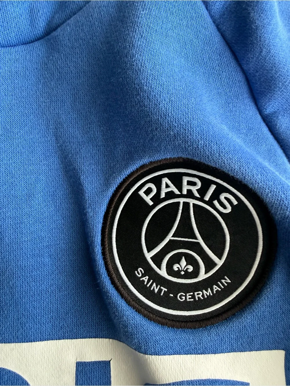 Jordan Paris Saint-Germain PSG Soccer Pullover Hoodie Blue/White Size S
